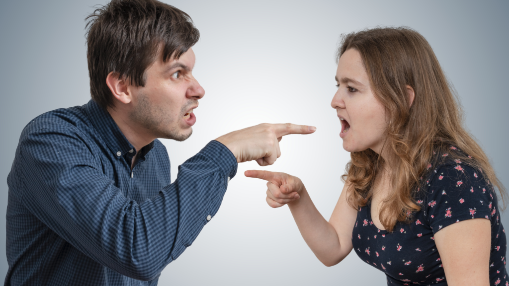 A couple in a verbal argument