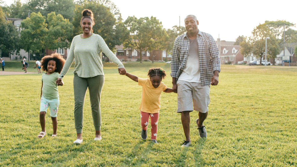 a happy blended family with a stepparent